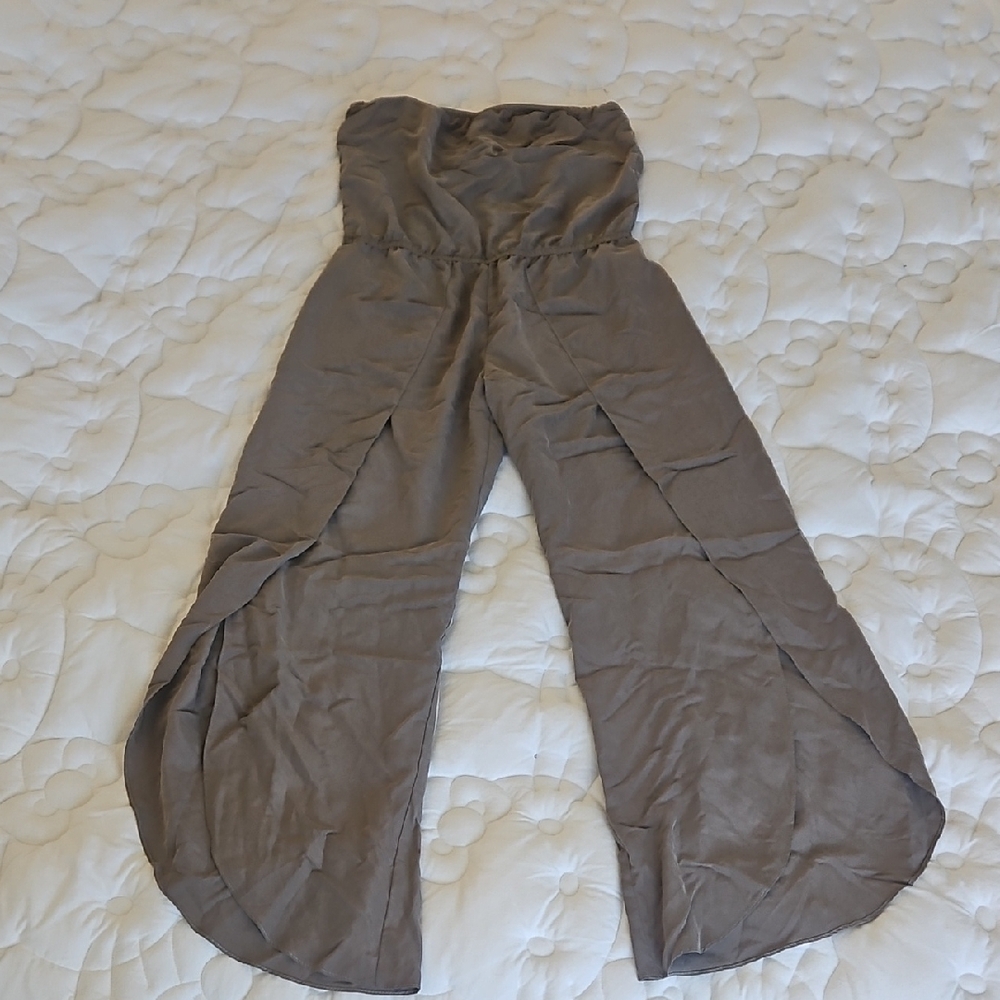 DREW olive green pull up summer strapless Women's Jumpsuit, Medium